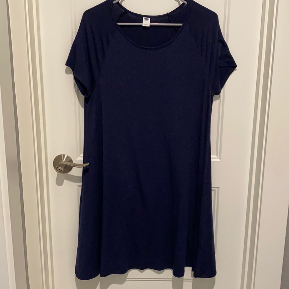 Old Navy dress Navy Large knit fabric GC